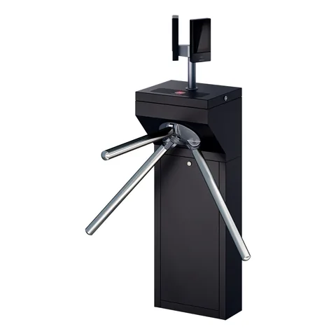 Catraca pedestal preta Intelbras CAP 3100 LITE MF FACE com leitor facial