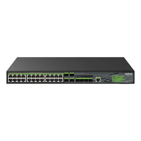 Switch gerenciável PoE Intelbras S3328G-PB 370W de 24 portas