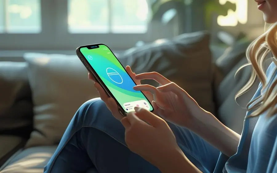 Pessoa acompanhando o sistema de segurança pelo celular